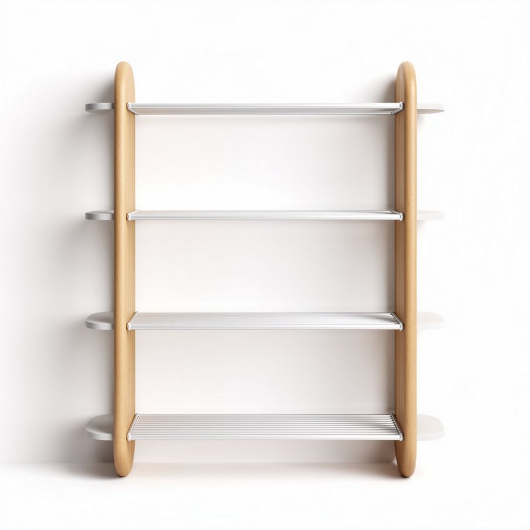 Étagère murale en bois et métal blanc dimensions 80 x 30 x 120cm