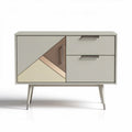 Meuble de rangement moderne en MDF beige et rose 80 x 40 x 75cm
