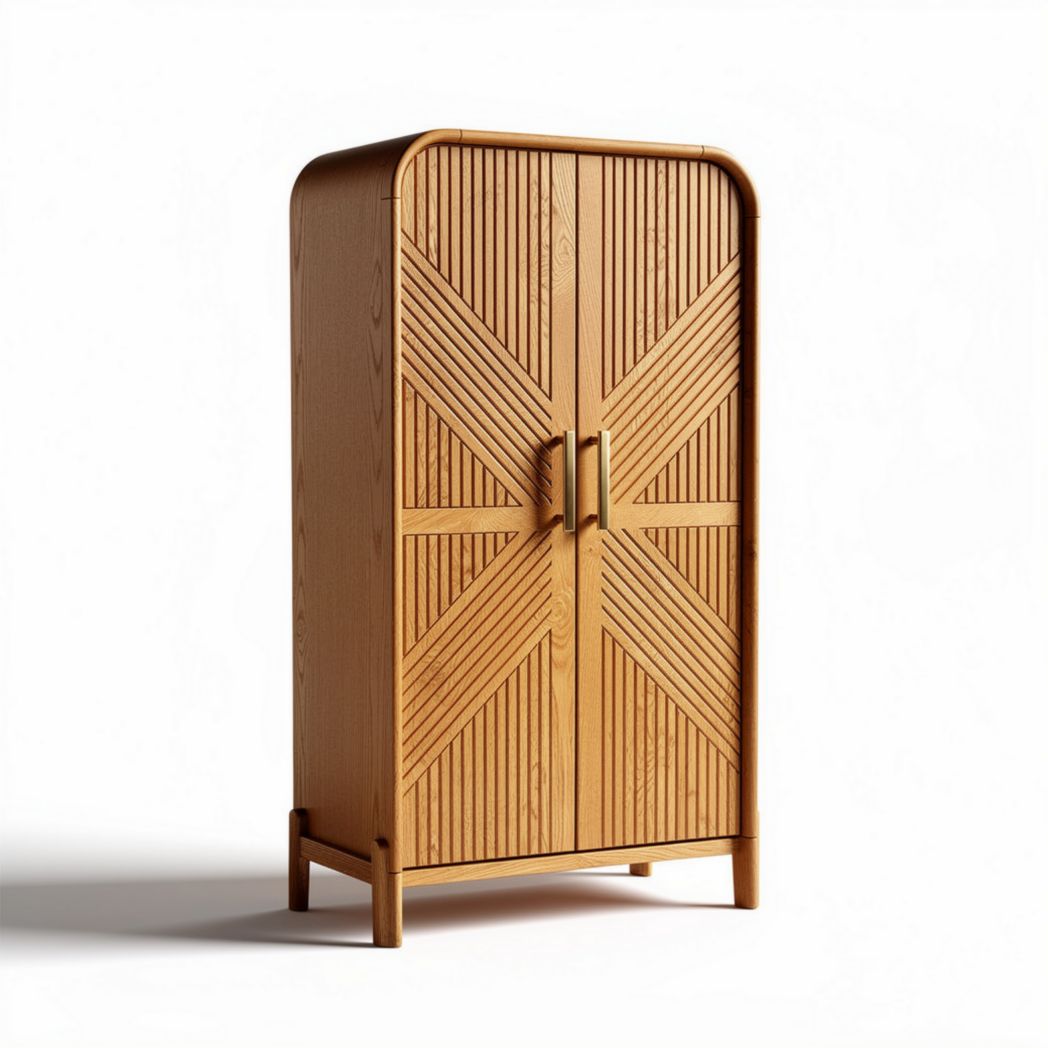 Armoire en bois de chêne naturel style scandinave dimensions 80 x 40 x 130cm