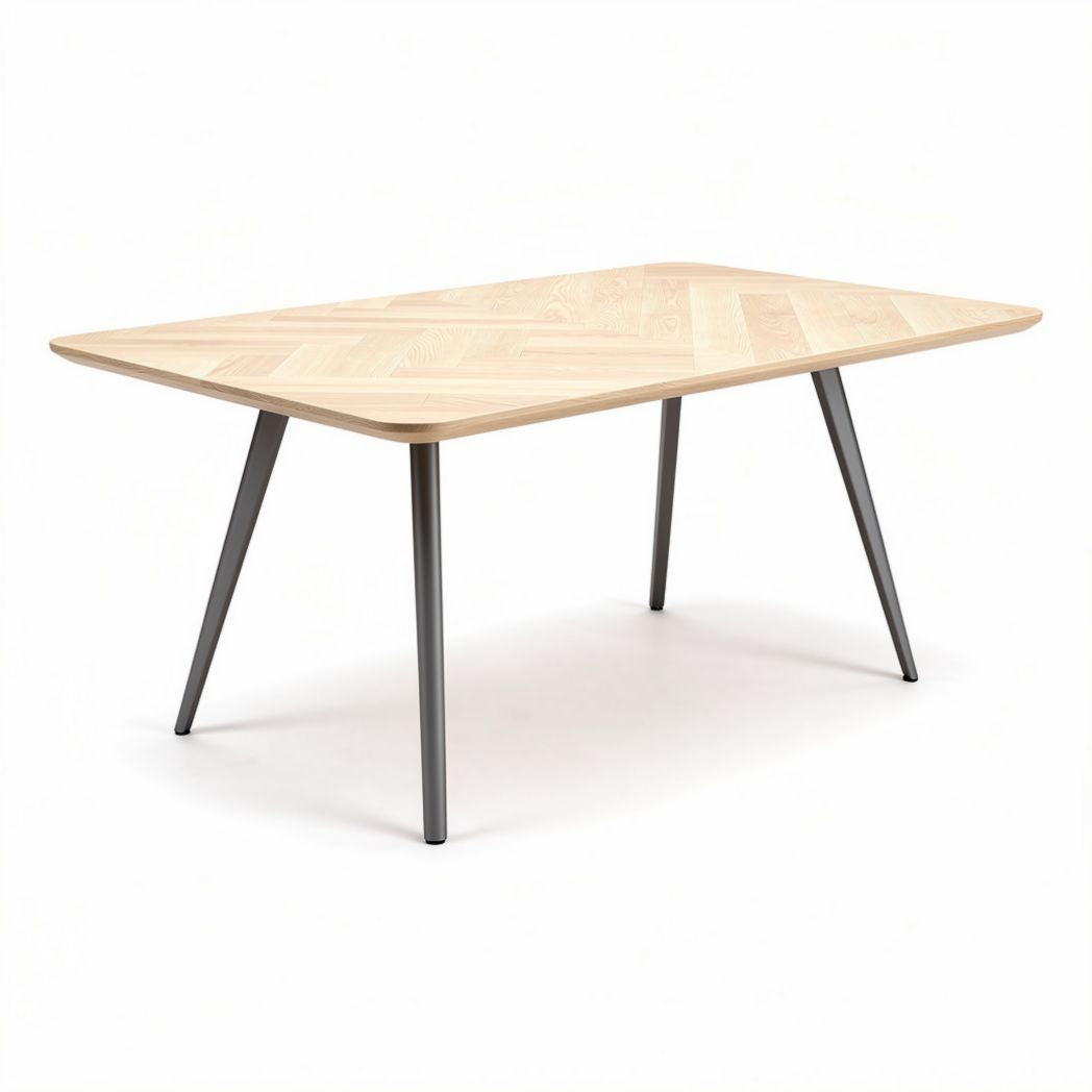 Table rectangulaire en bois de chêne avec pieds en métal 160 x 80 x 75cm