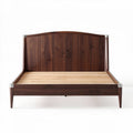 Lit en bois massif de noyer 200 x 160 cm avec sommier à lattes en bois