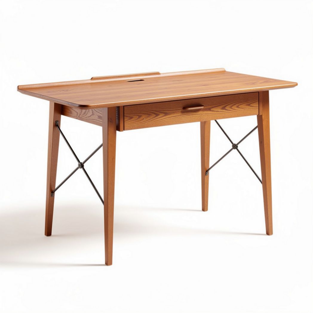 Bureau en bois de chêne avec tiroir dimensions 120 x 60 x 75cm