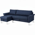 Canapé d'angle en tissu bleu avec rangement dimensions 200 x 90 x 85 cm