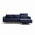 Canapé d'angle en tissu bleu nuit dimensions 210 x 90 x 85cm